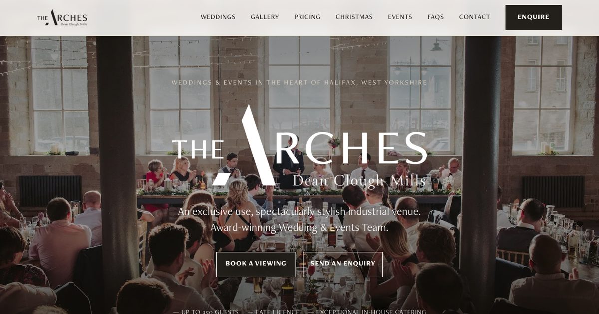 The Arches Dean Clough wedding website