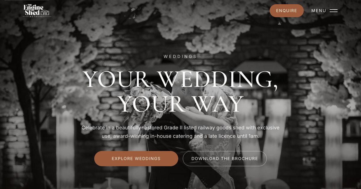 The Engine Shed Wetherby wedding website