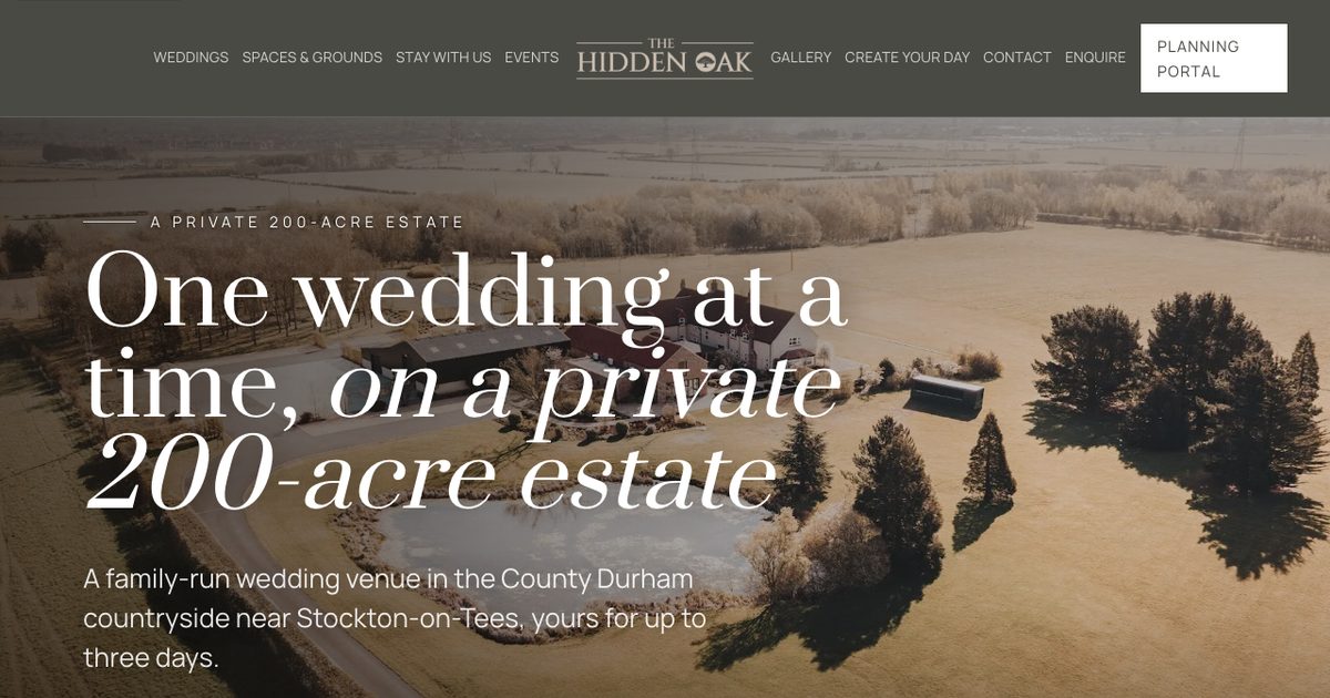 The Hidden Oak website