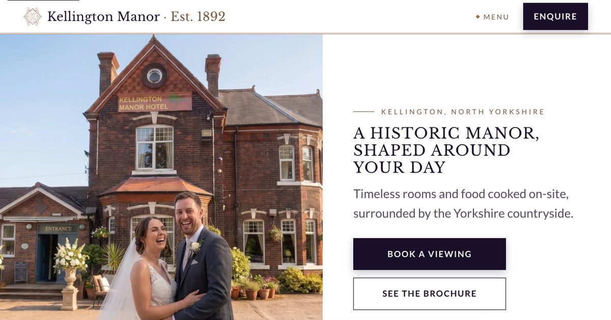 Kellington Manor wedding website