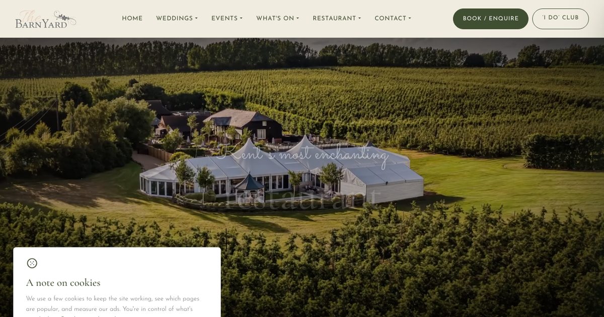 The Barnyard wedding website